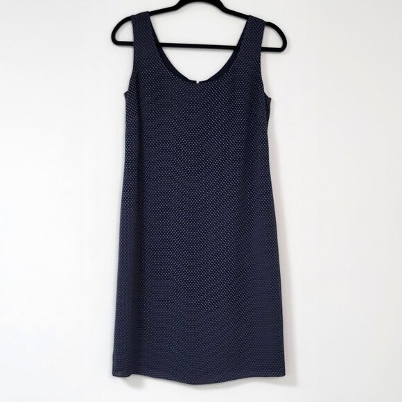 Vintage Cynthia Howie for Maggy Boutique Navy Polka Dot Sleeveless Shift Dress 6 - Picture 1 of 9